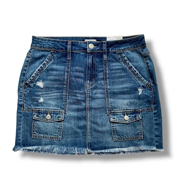 NWT SO Utility Cargo Denim Mini Skirt - Picture 1 of 4
